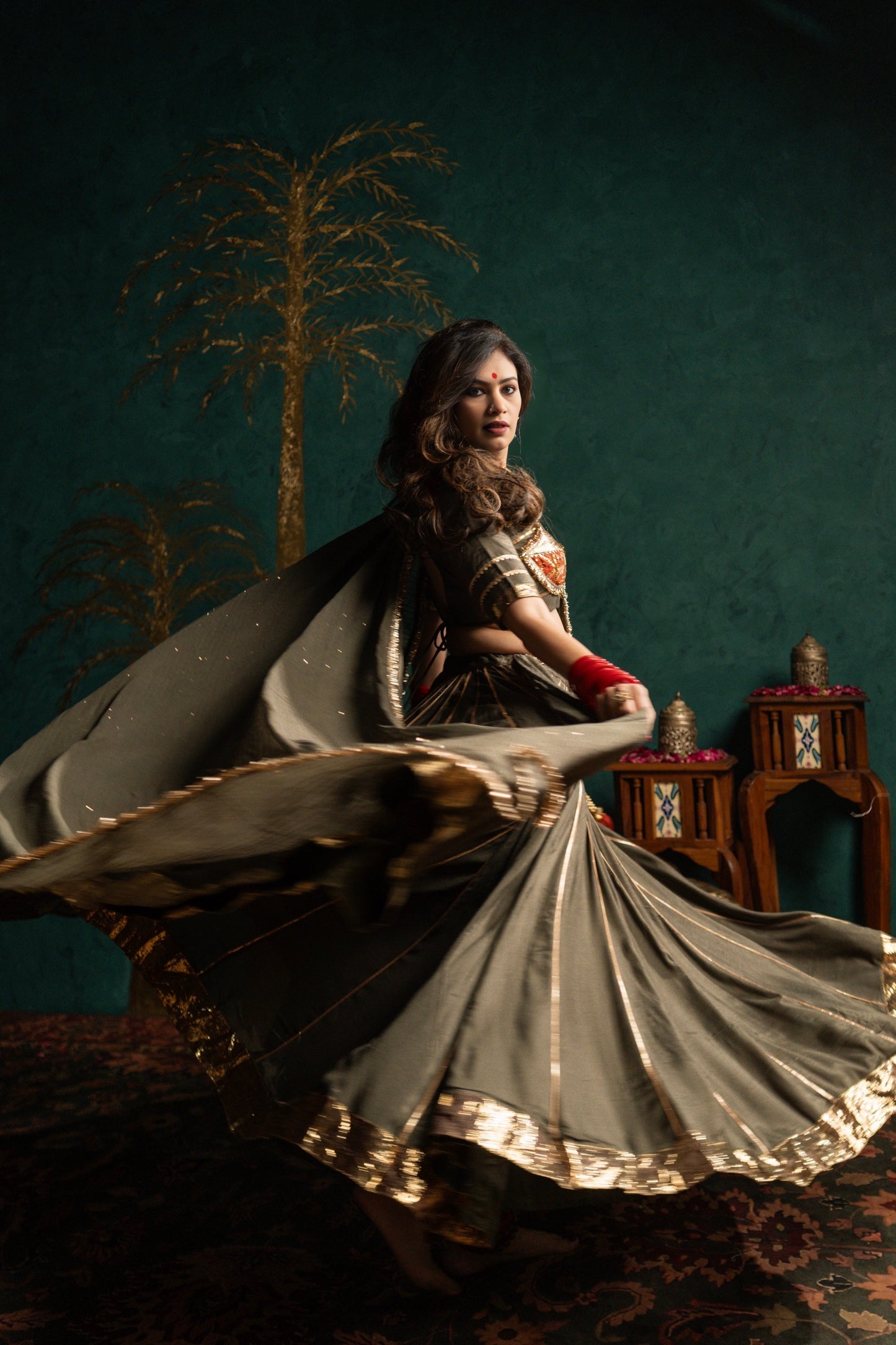 Grey Lampi Chaniya Choli Set