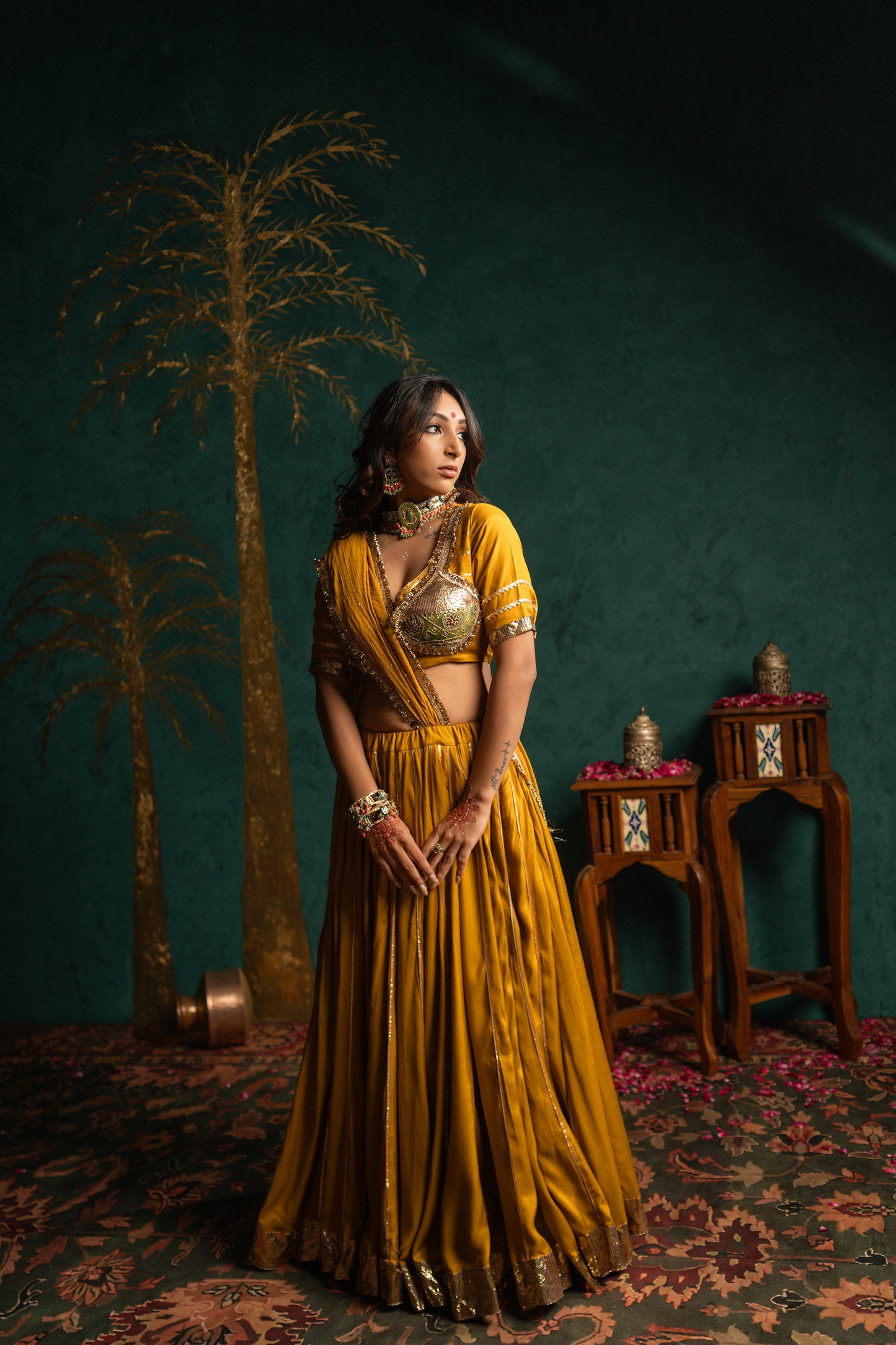 Mustard Lampi Chaniya Choli Set