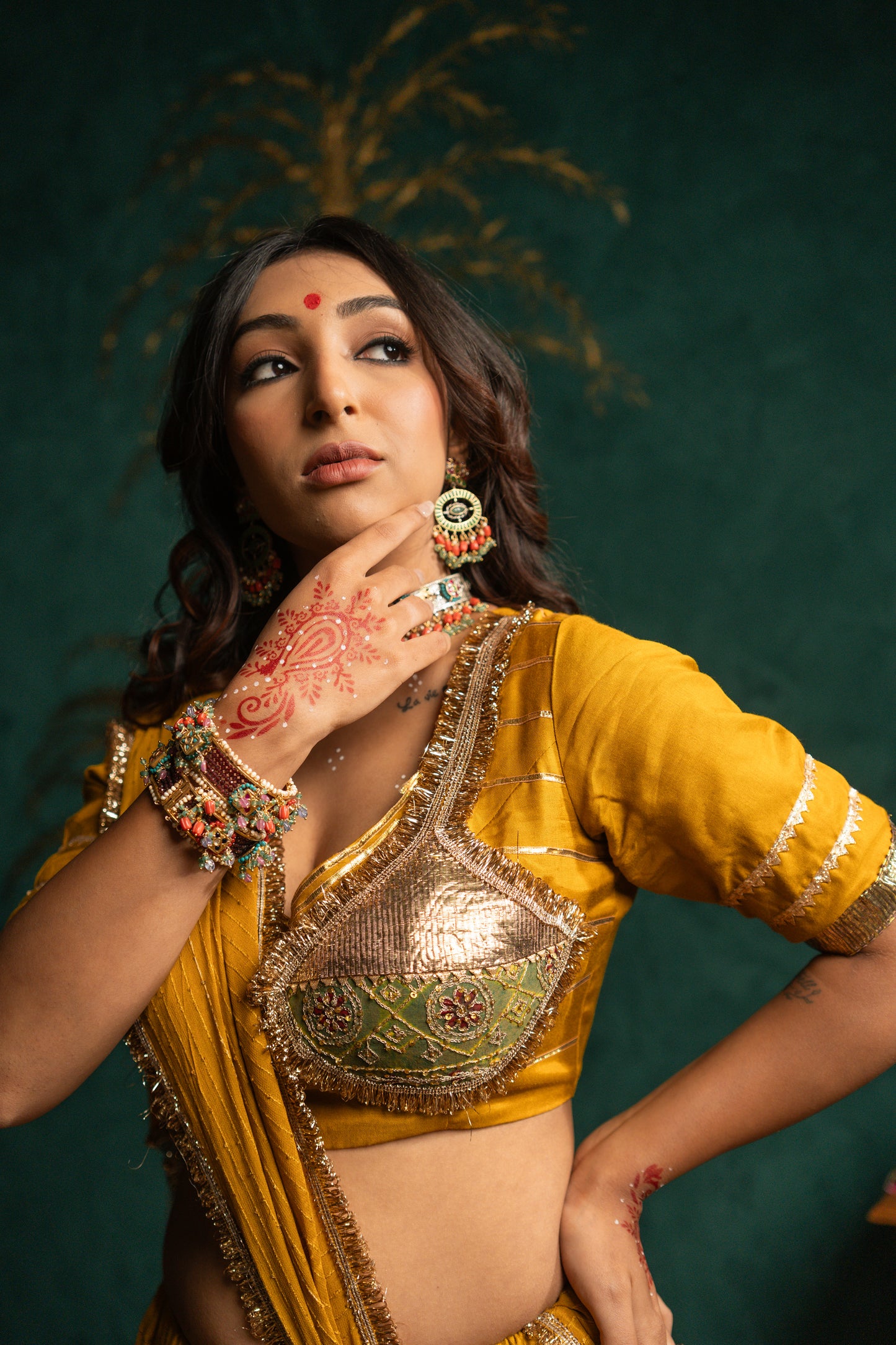 Mustard Lampi Chaniya Choli Set