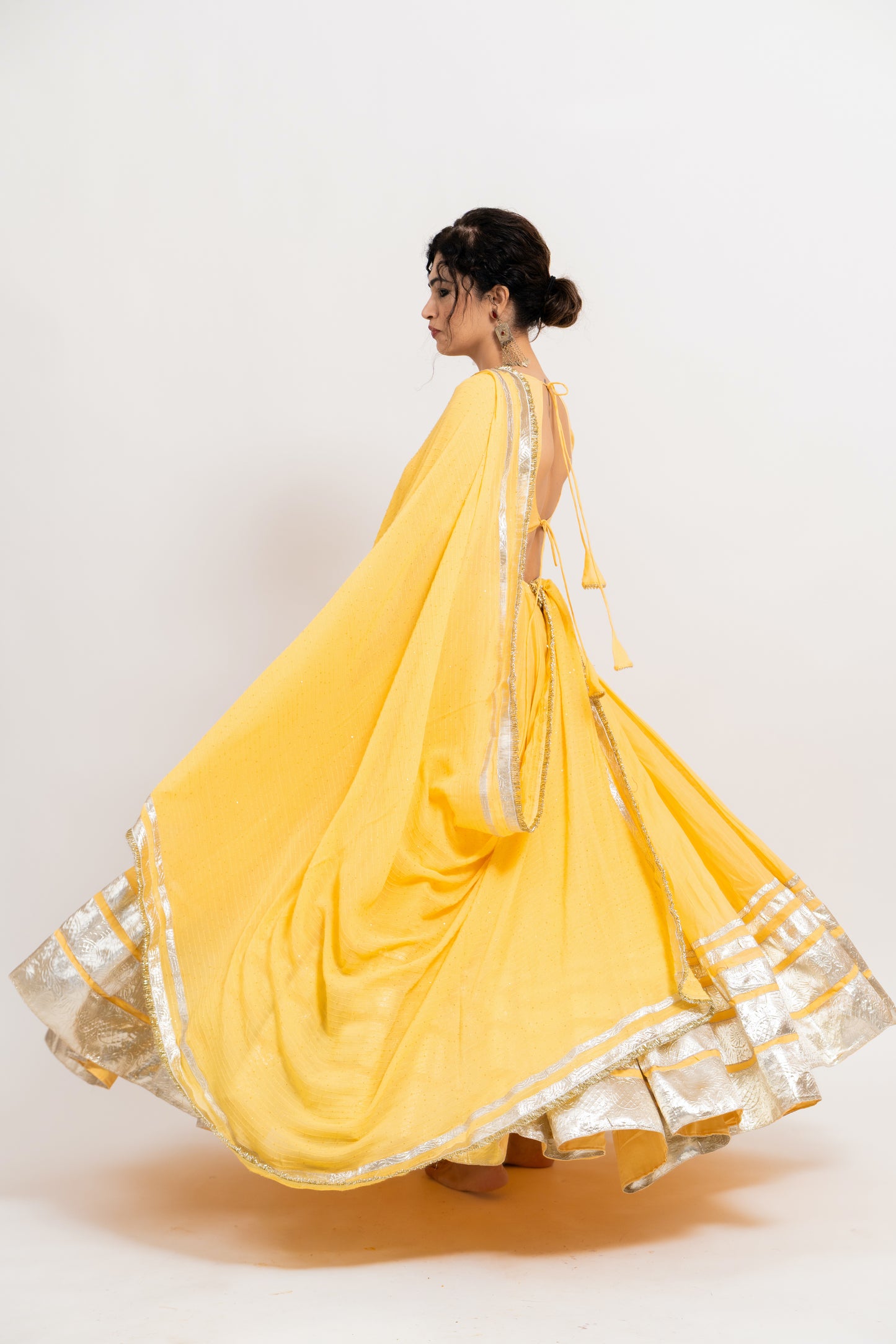 Yellow Silver Chaniya Choli Set