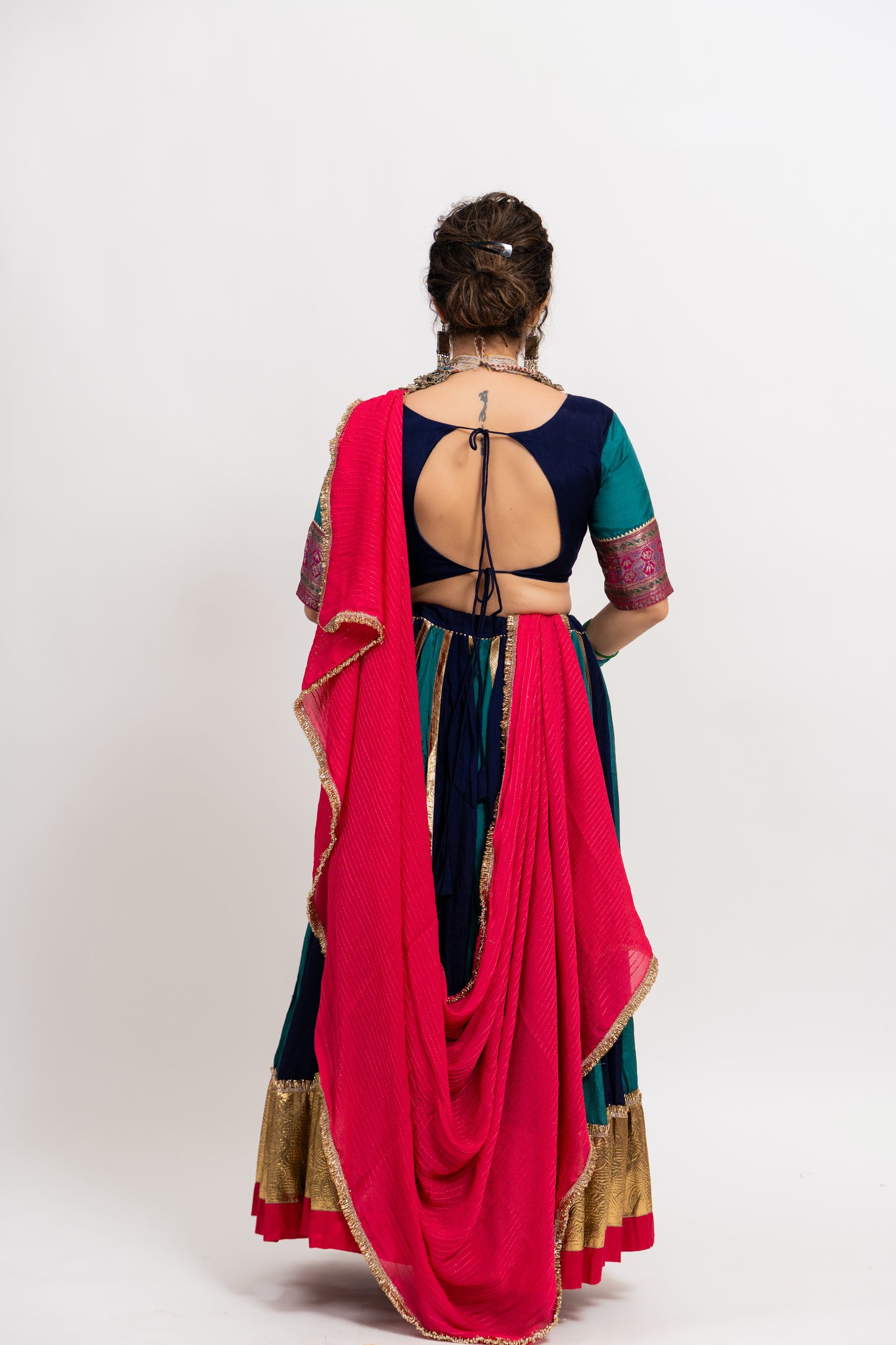 Multi Blue Green Kali chaniya set