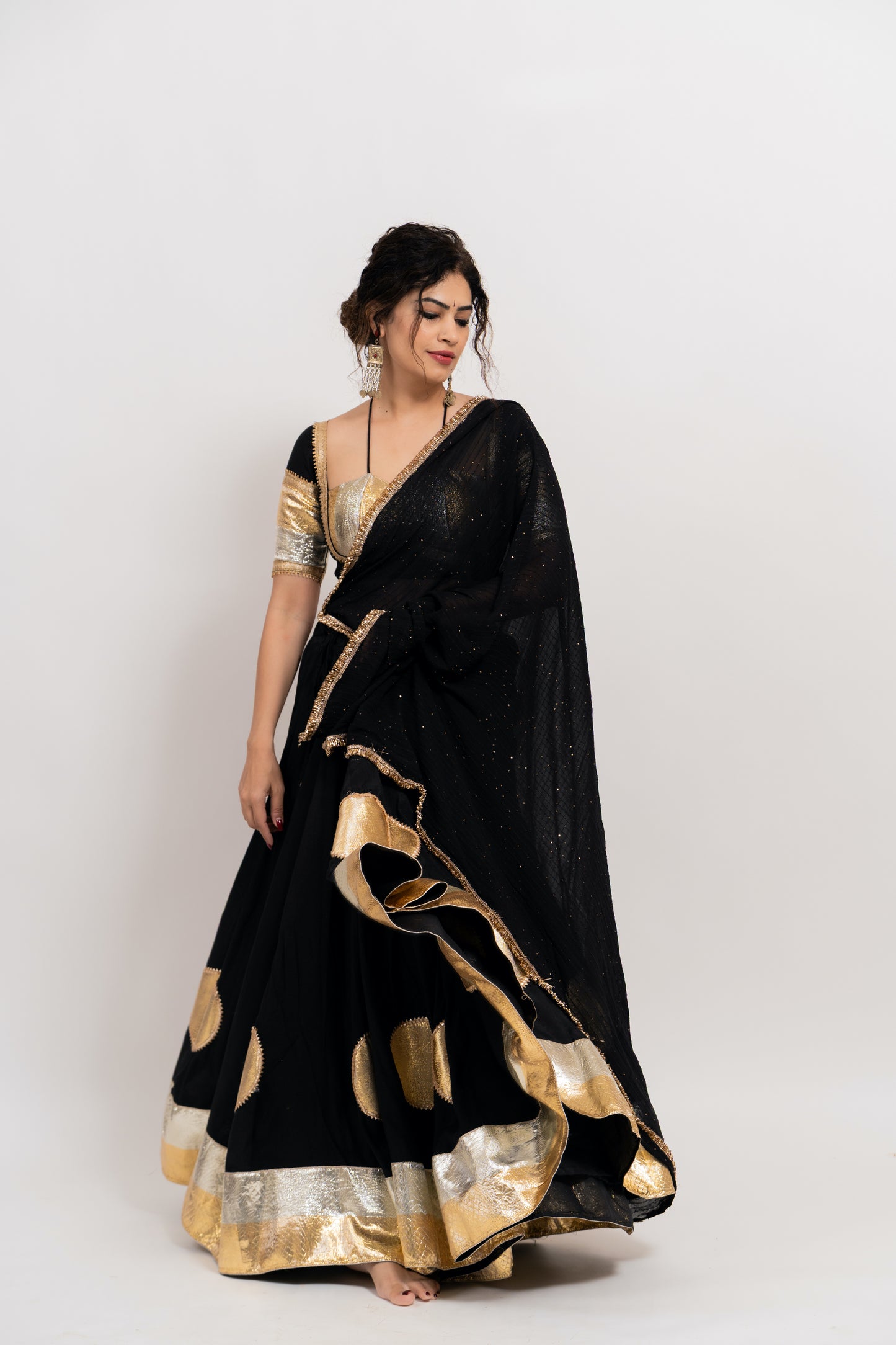 Black chaniya choli set