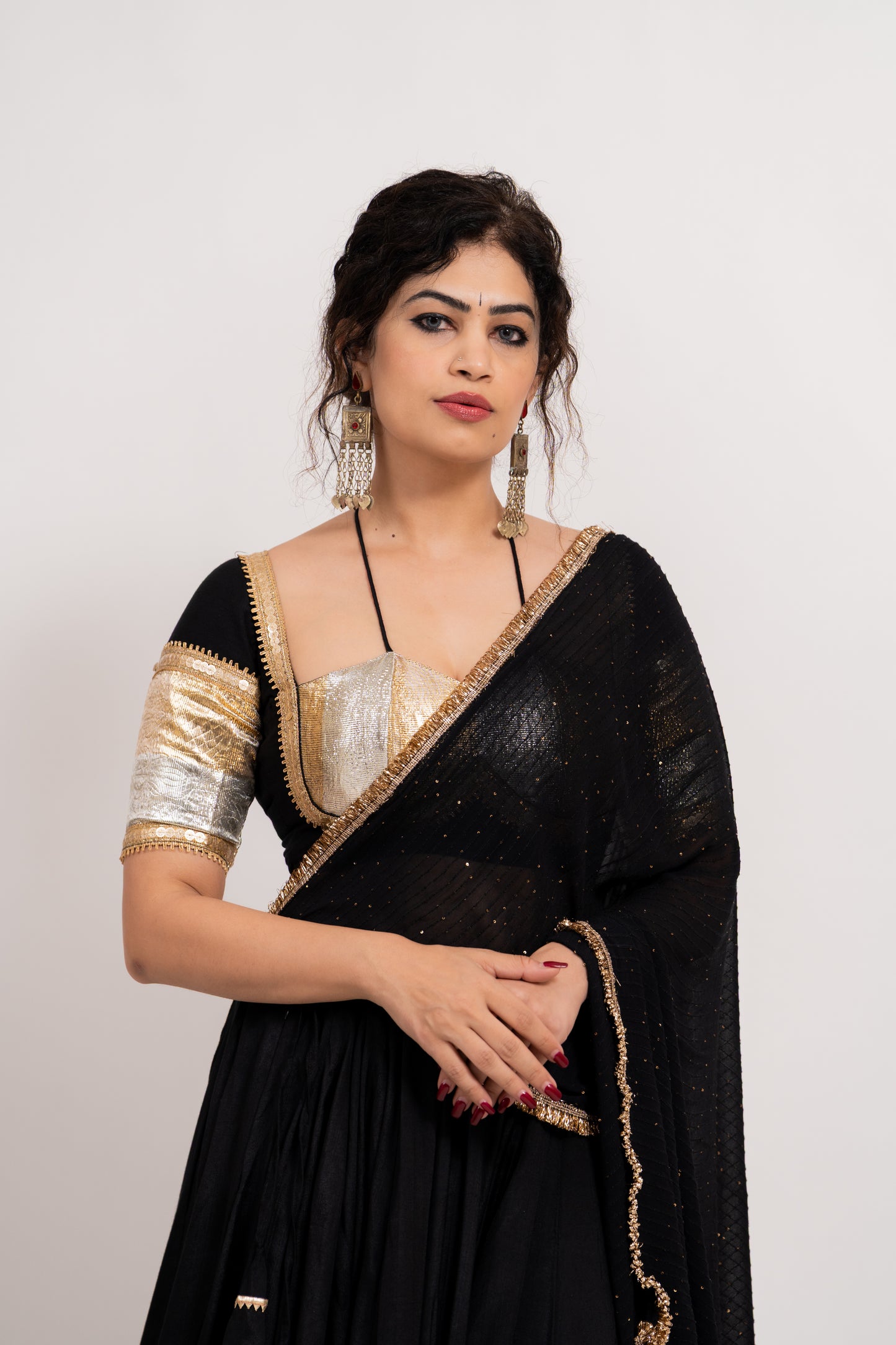 Black chaniya choli set
