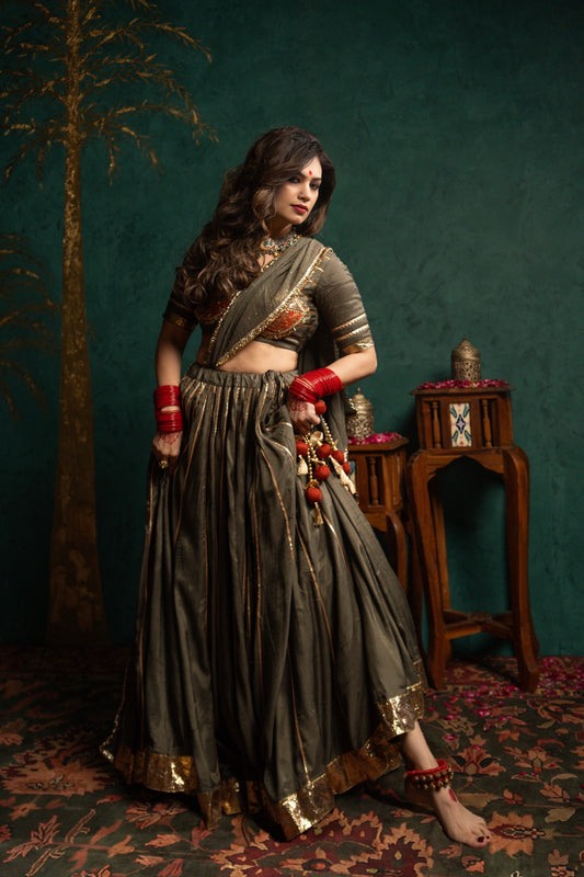 Grey Lampi Chaniya Choli Set