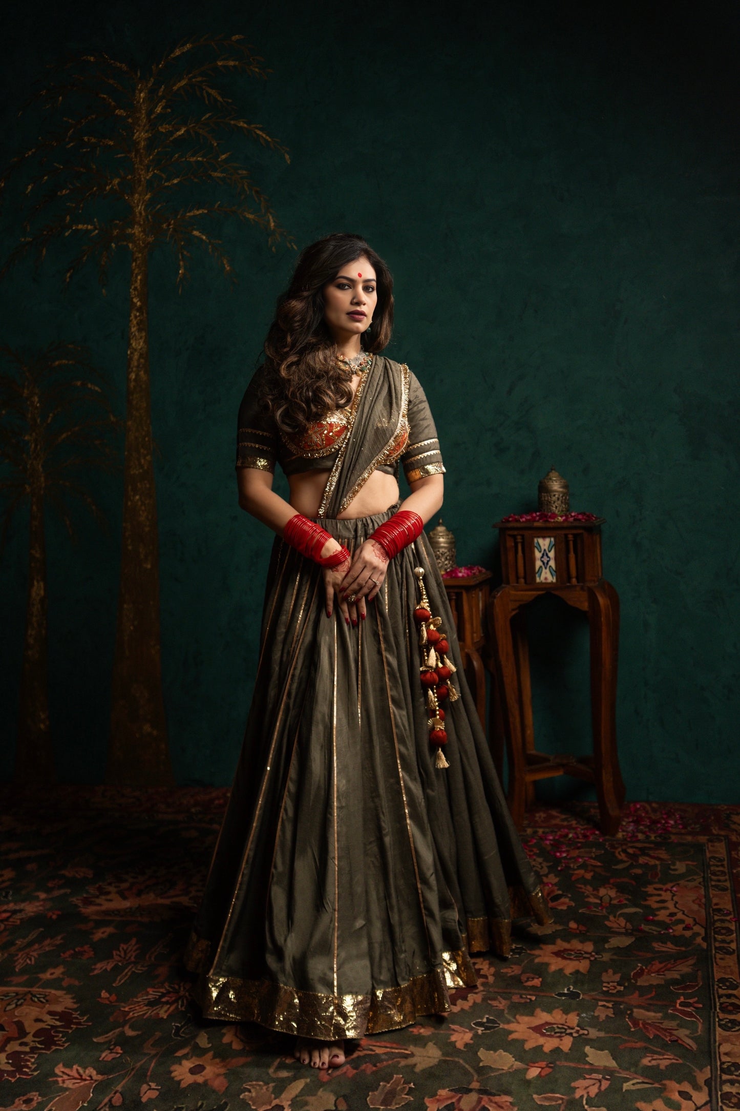 Grey Lampi Chaniya Choli Set