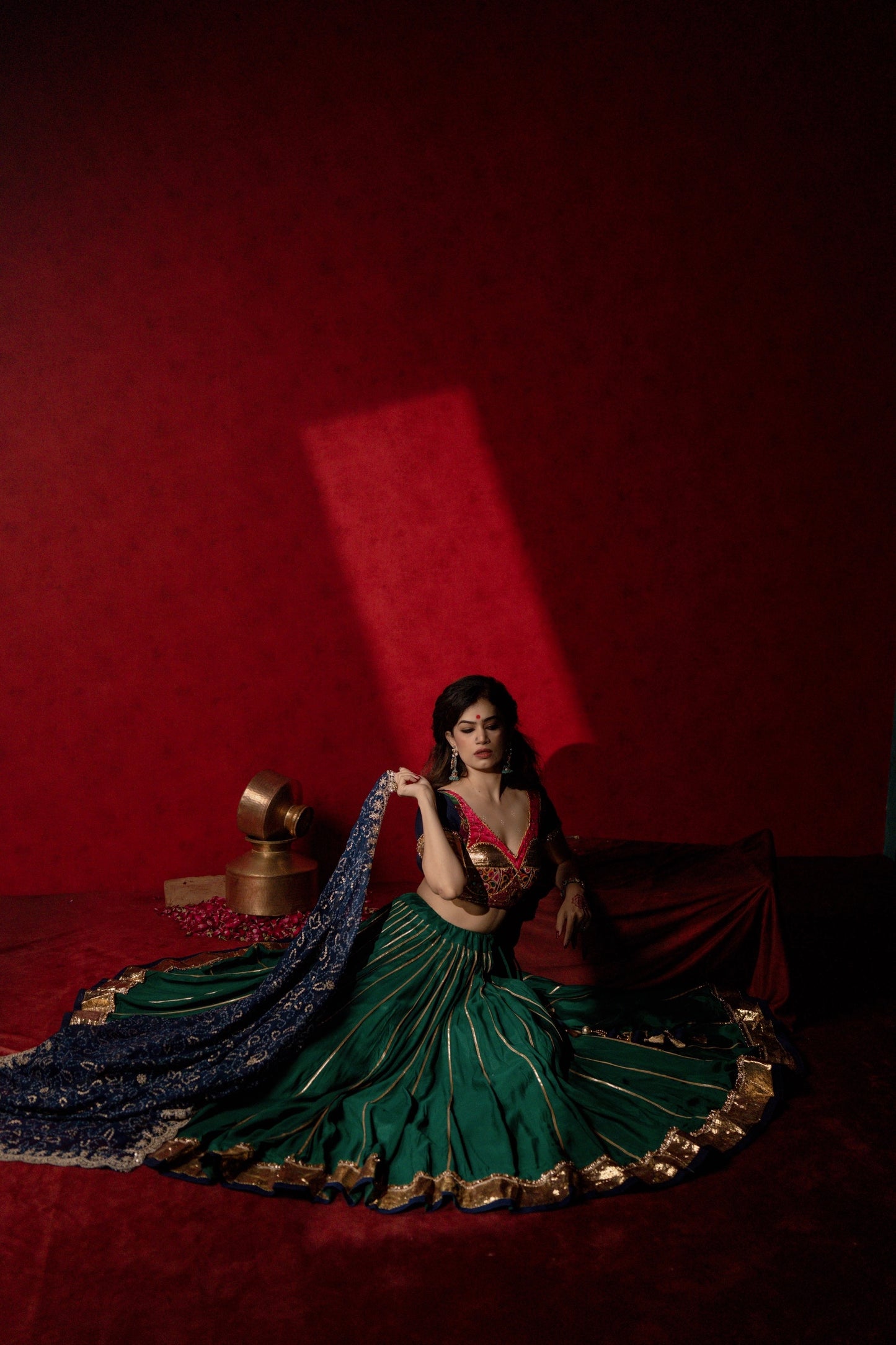 Green Blue chaniya choli set