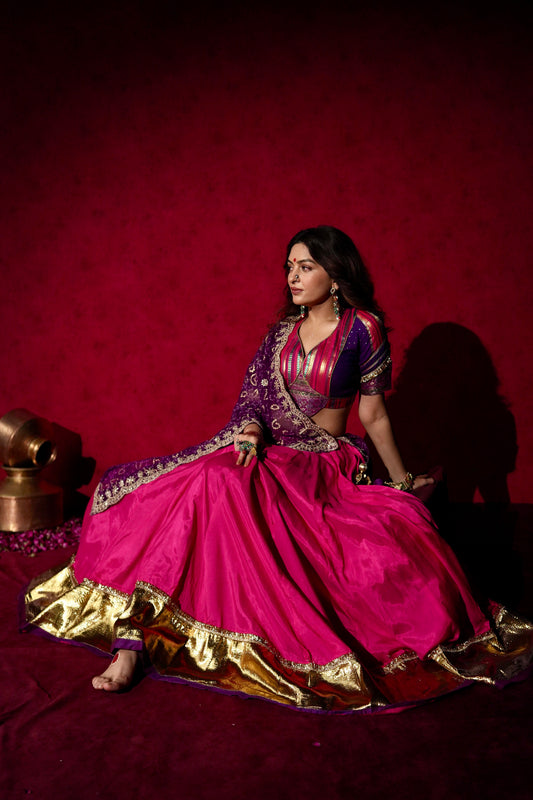Fuscia Pink Purple chaniya choli set