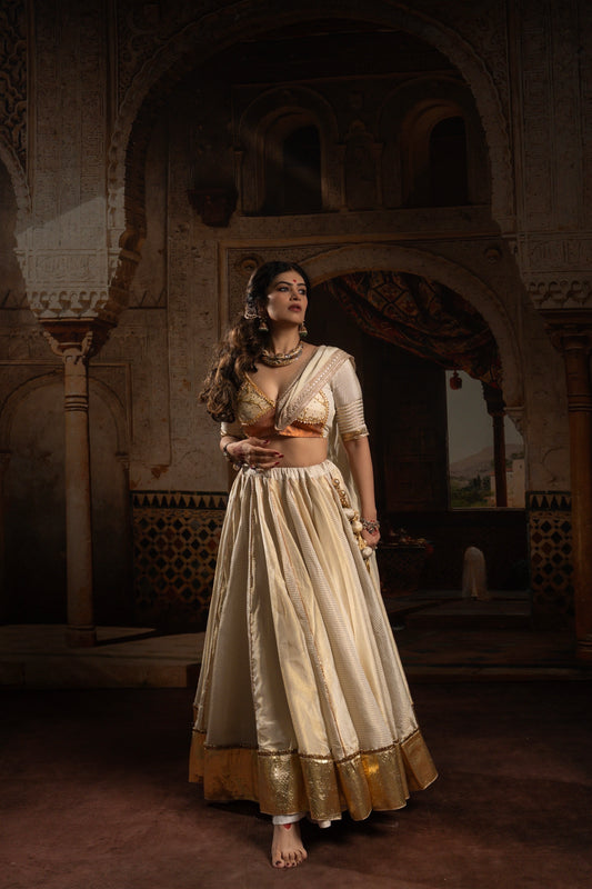 Ivory Tissue Chaniya Choli Set