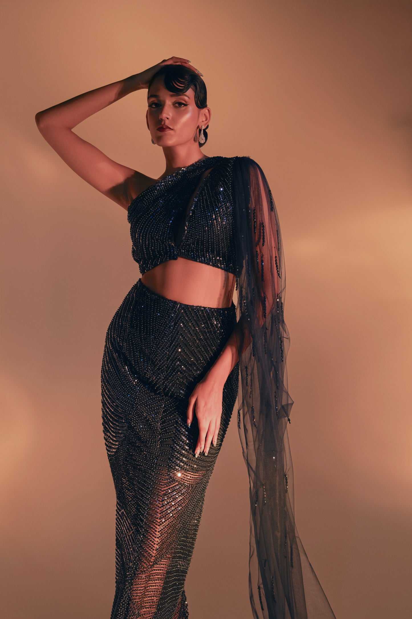Navy Blue Embellished Coord Set
