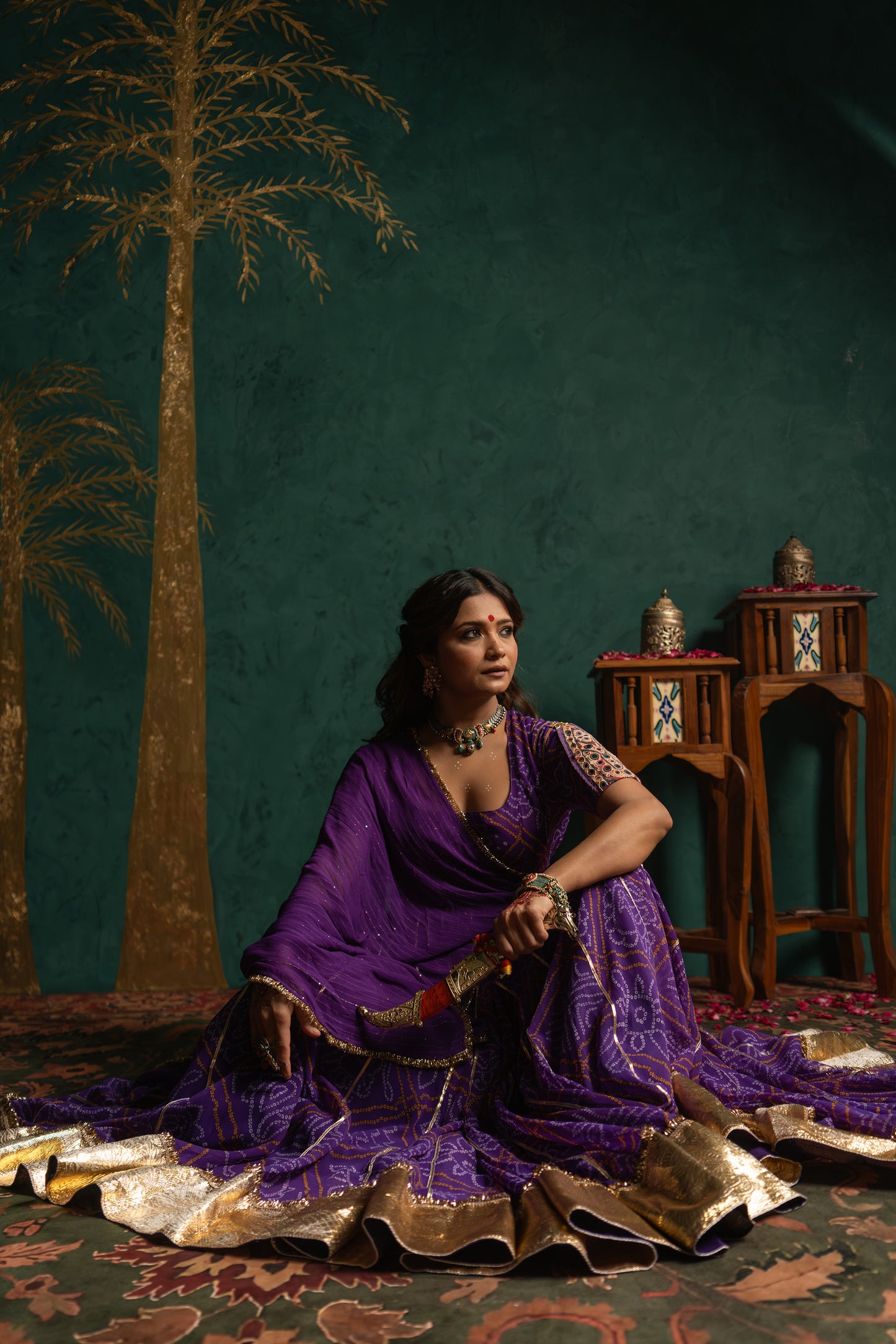 Purple Bandhani Chaniya choli set
