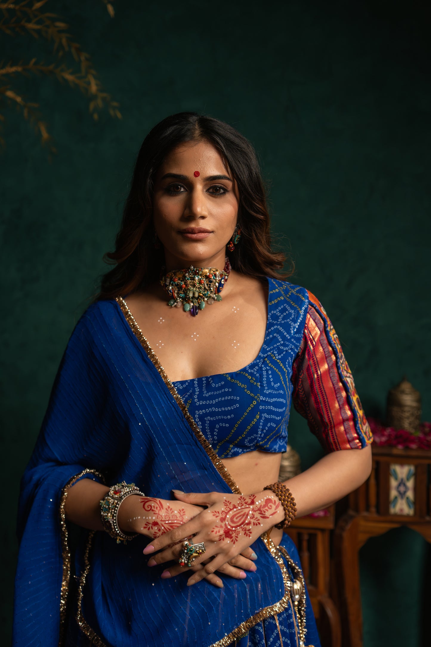 Blue Bandhani Chaniya Choli Set