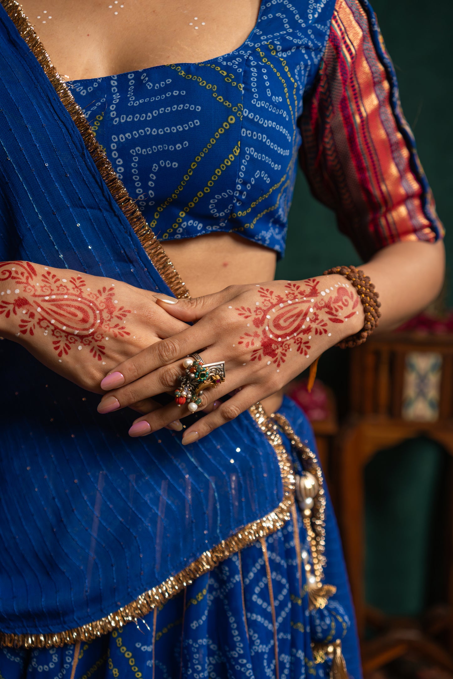 Blue Bandhani Chaniya Choli Set