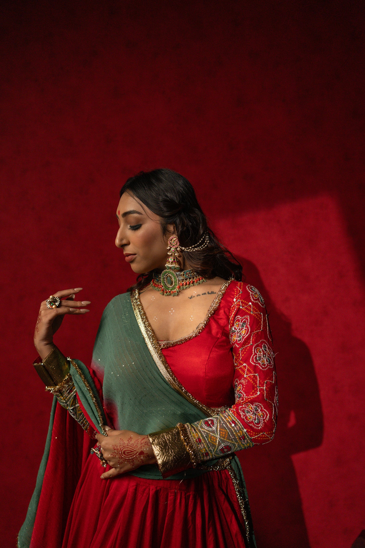 Red chaniya choli set
