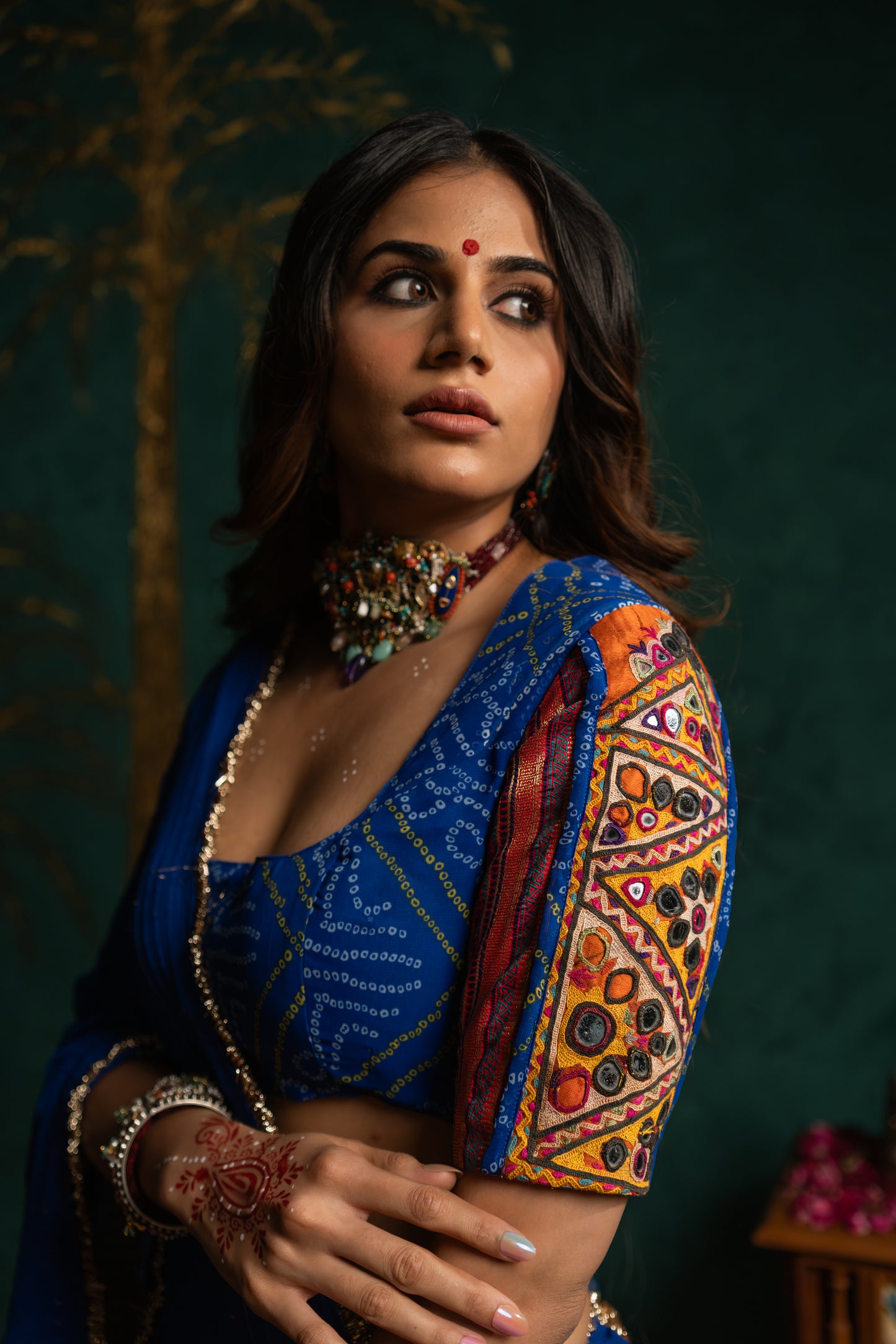 Blue Bandhani Chaniya Choli Set