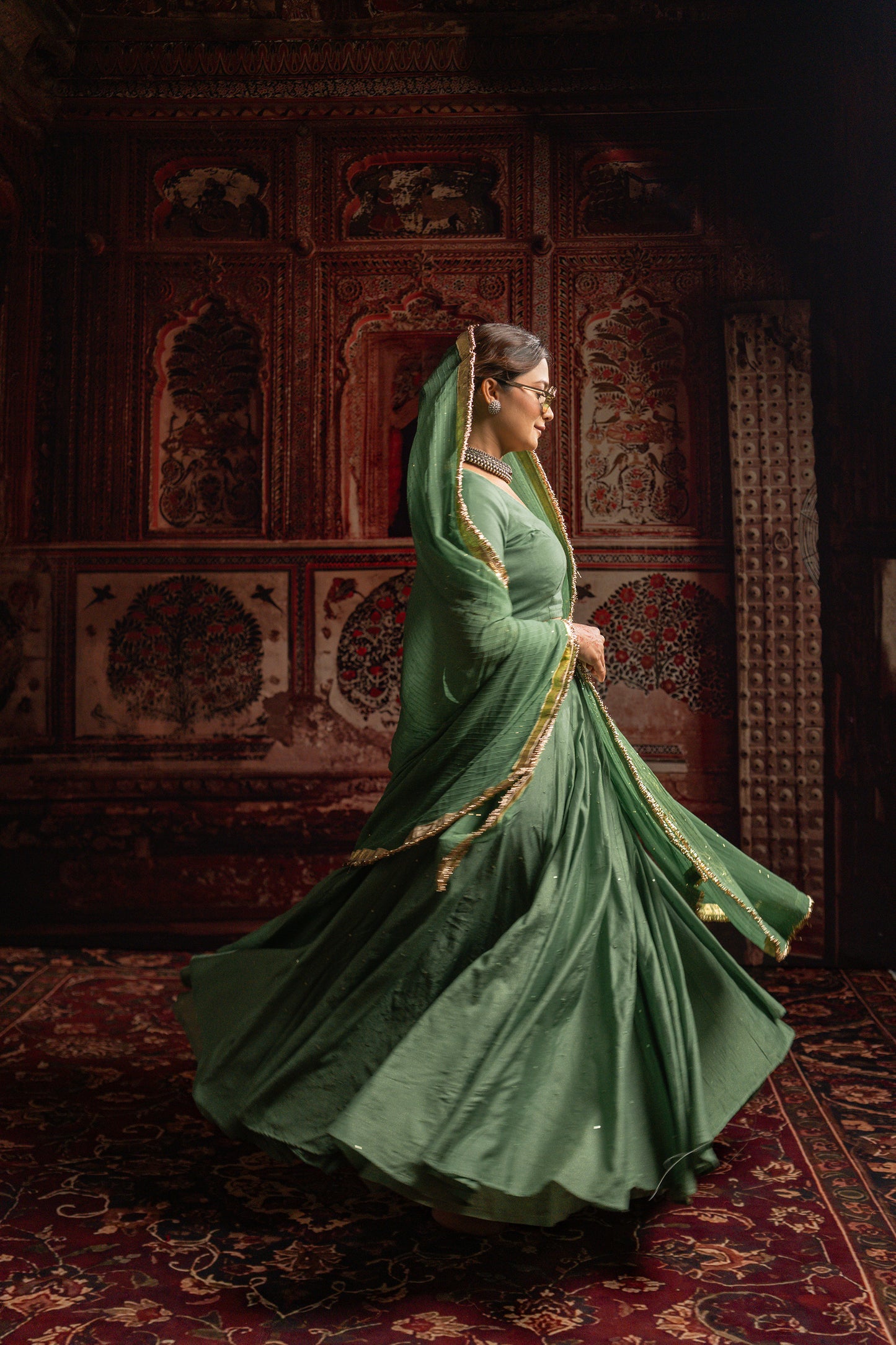 Pista Green chaniya choli set