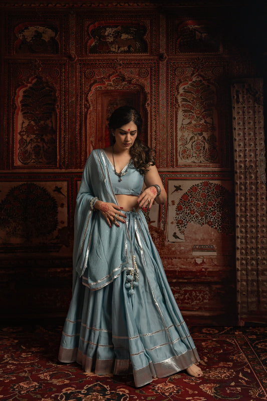 Powder blue chaniya choli set