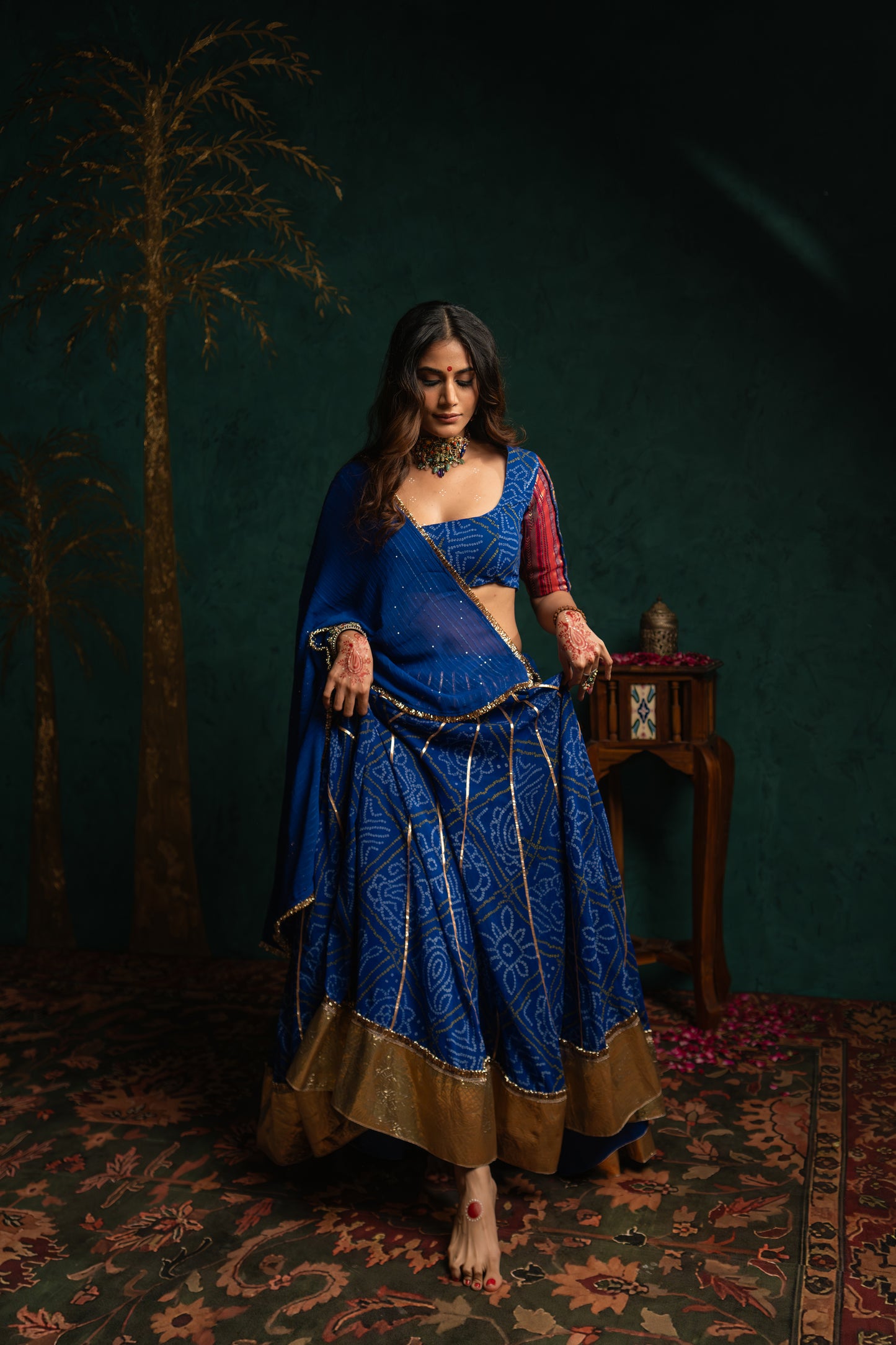 Blue Bandhani Chaniya Choli Set