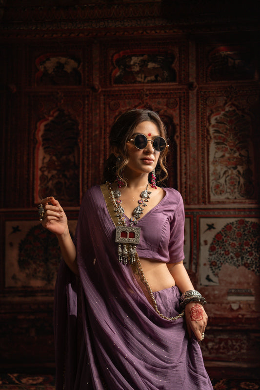 Pastle purple chaniya choli set