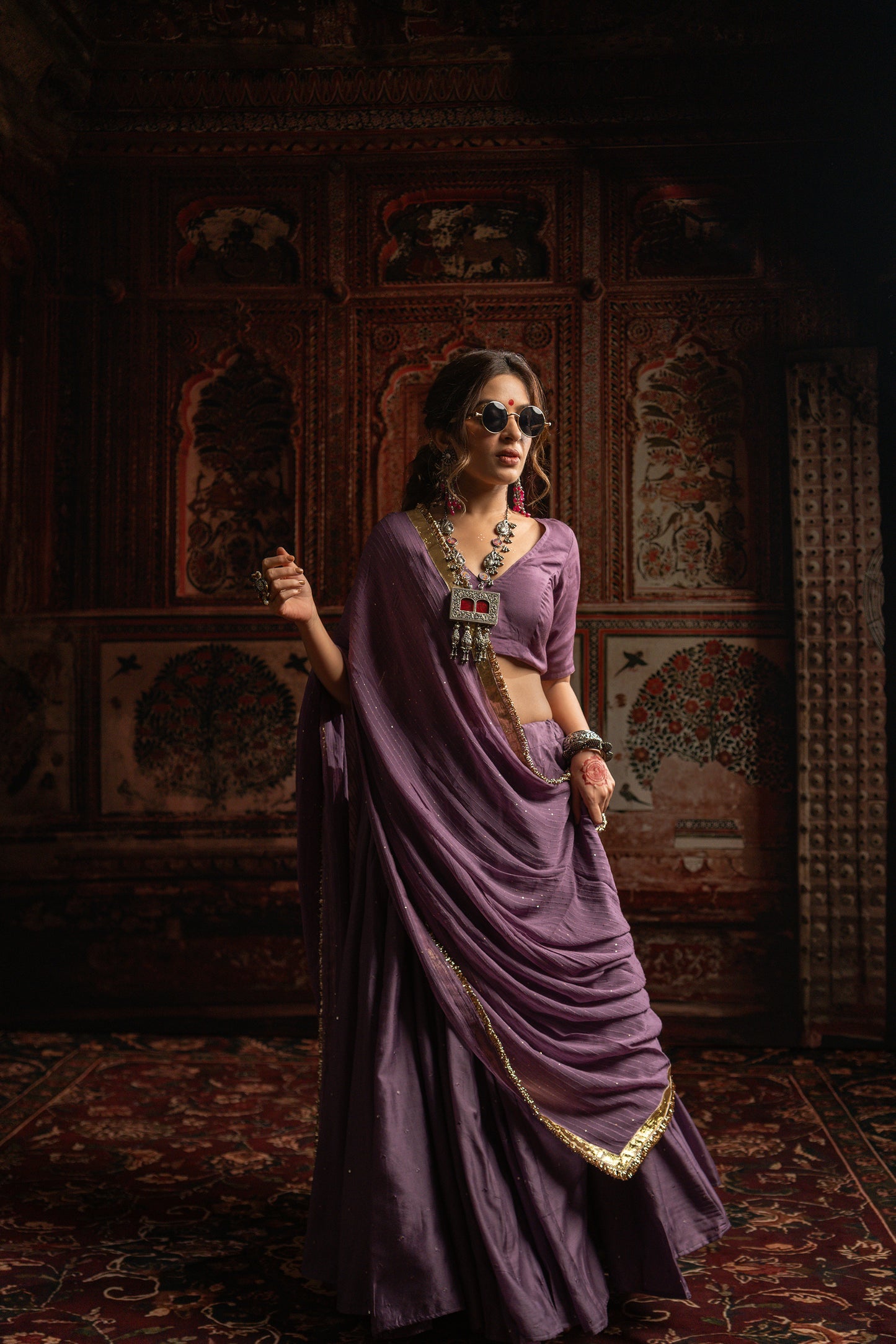 Pastle purple chaniya choli set