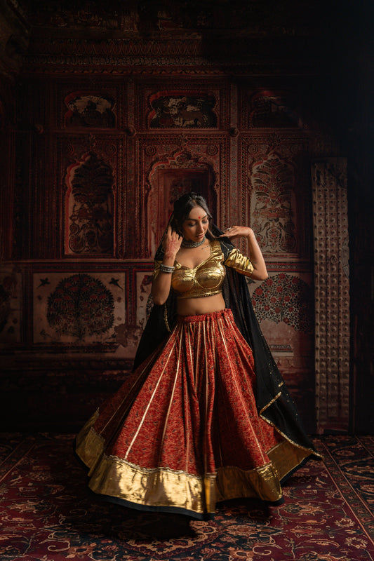 Rust gamthi chaniya choli set