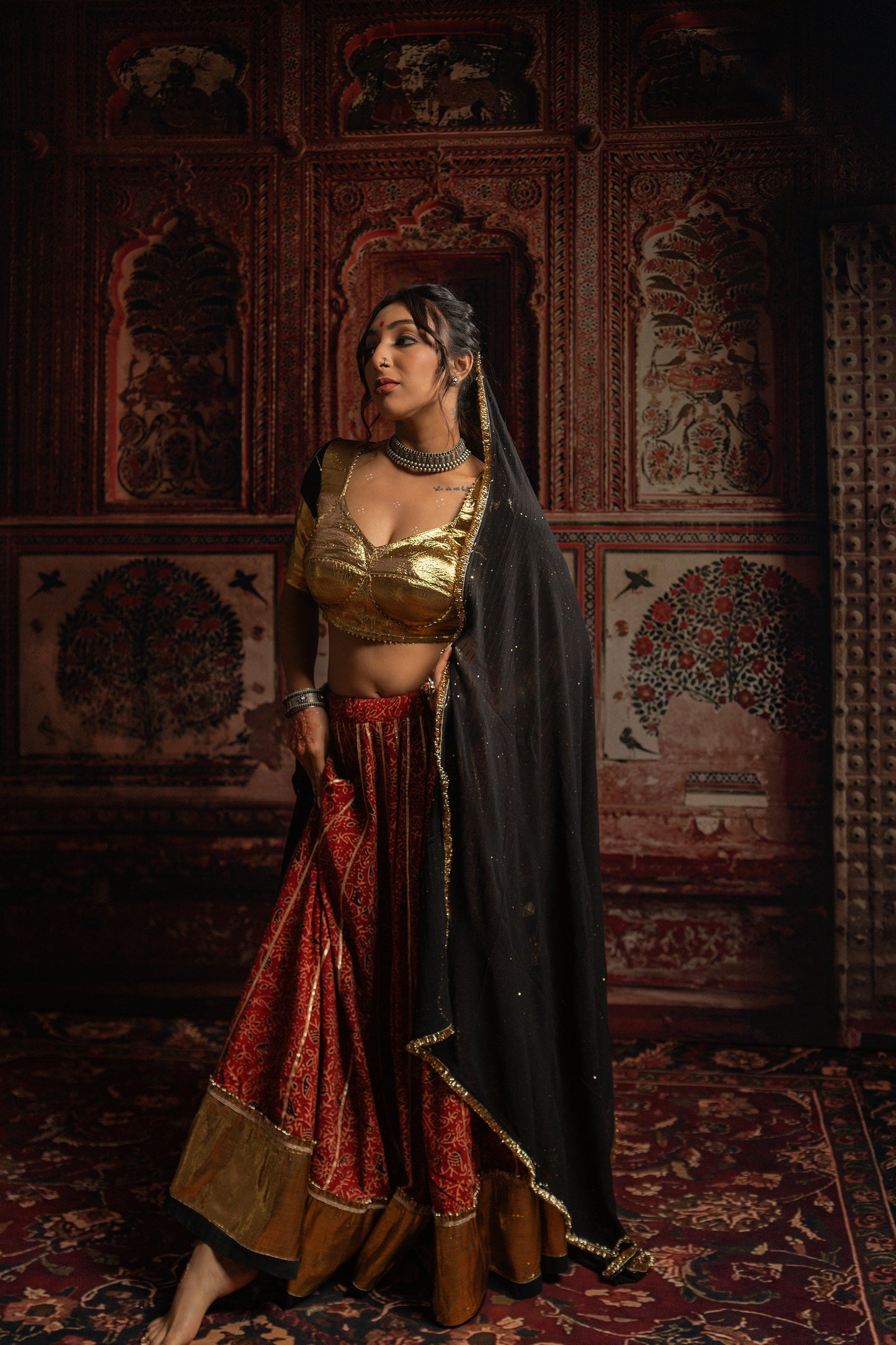 Rust gamthi chaniya choli set