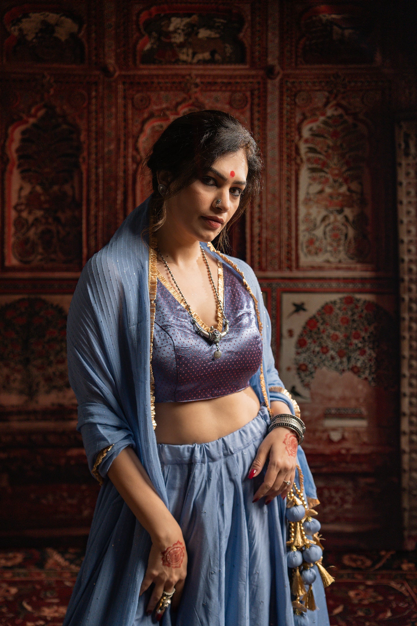 Pale Blue chaniya choli set
