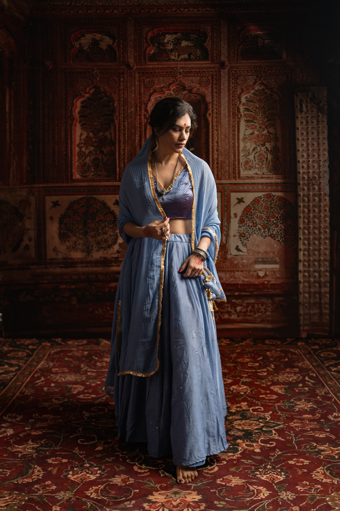 Pale Blue chaniya choli set