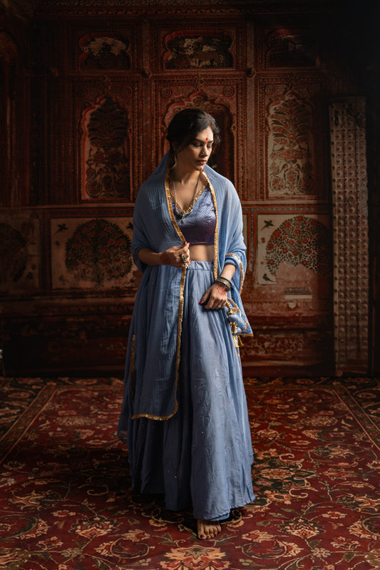 Pale Blue chaniya choli set