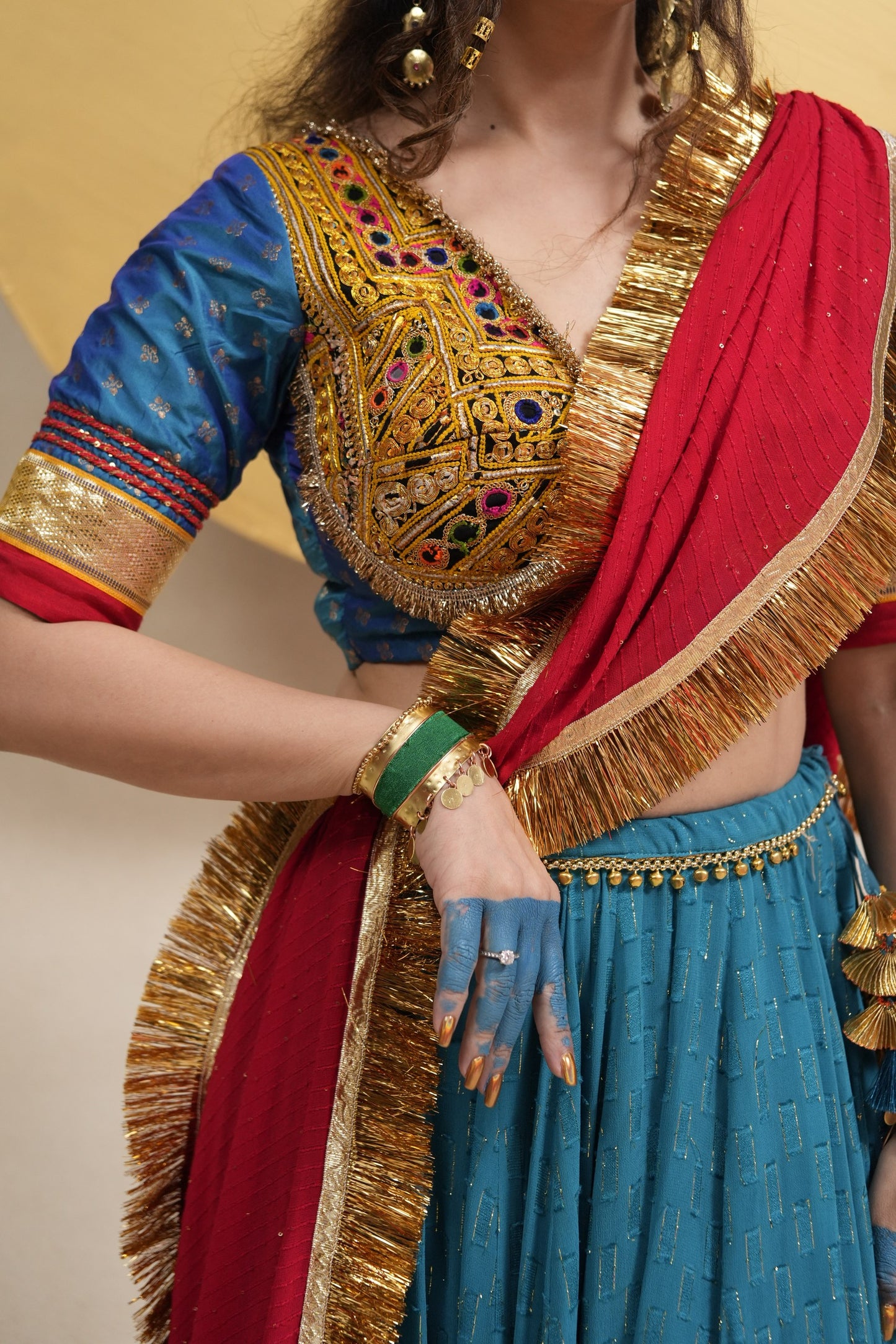 Rama blue Chaniya choli set
