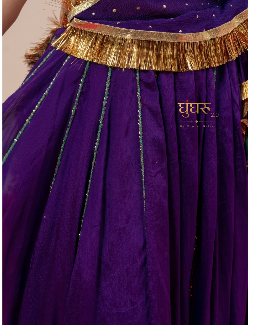 Purple green Chaniya choli set