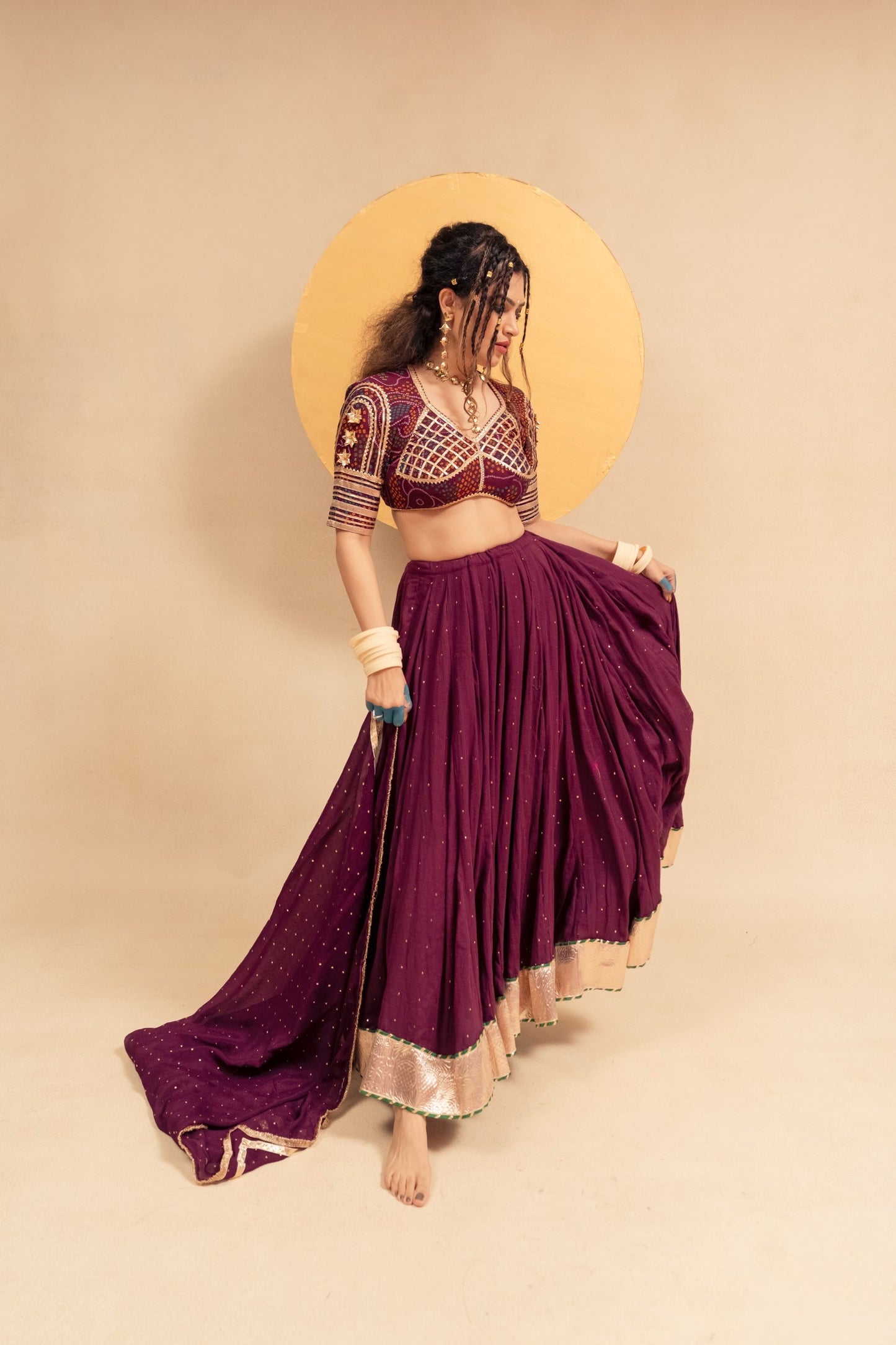 Wine Chaniya choli set
