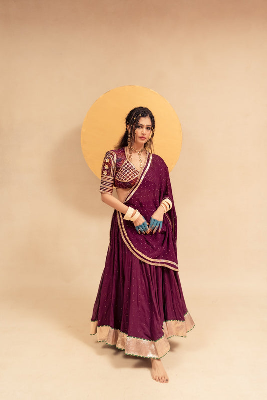 Wine Chaniya choli set