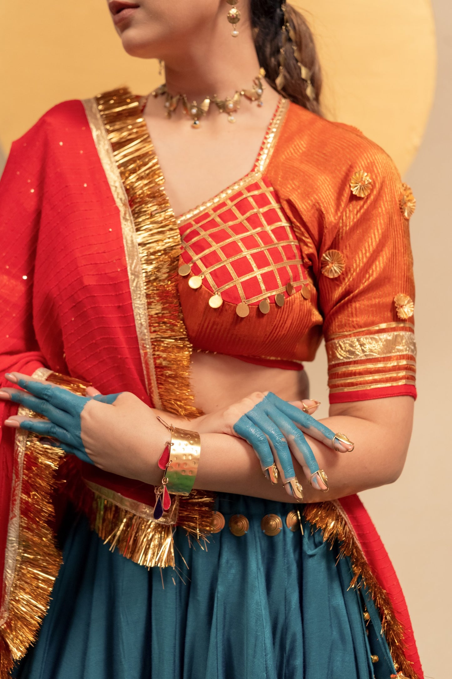 Rama rust red Chaniya choli set