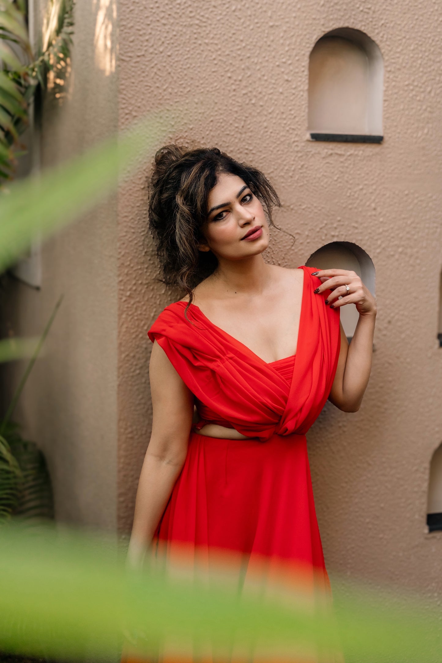 Red Cutout Maxi Dress