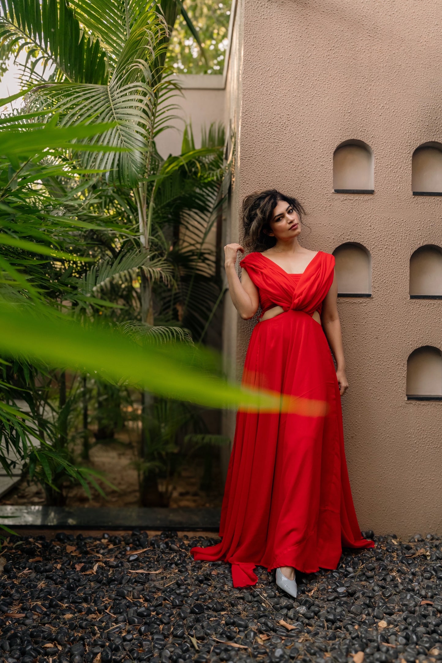 Red Cutout Maxi Dress