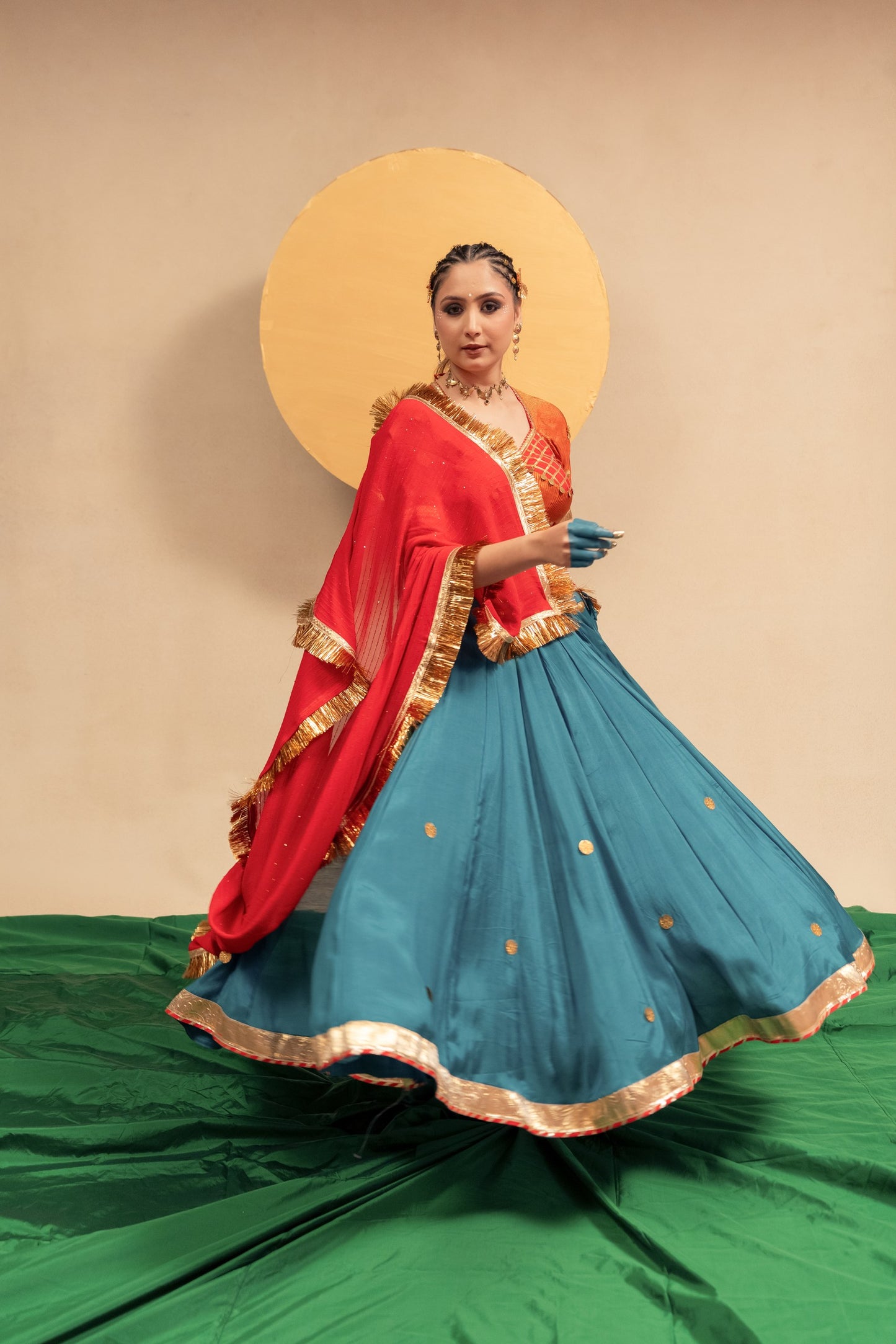 Rama rust red Chaniya choli set