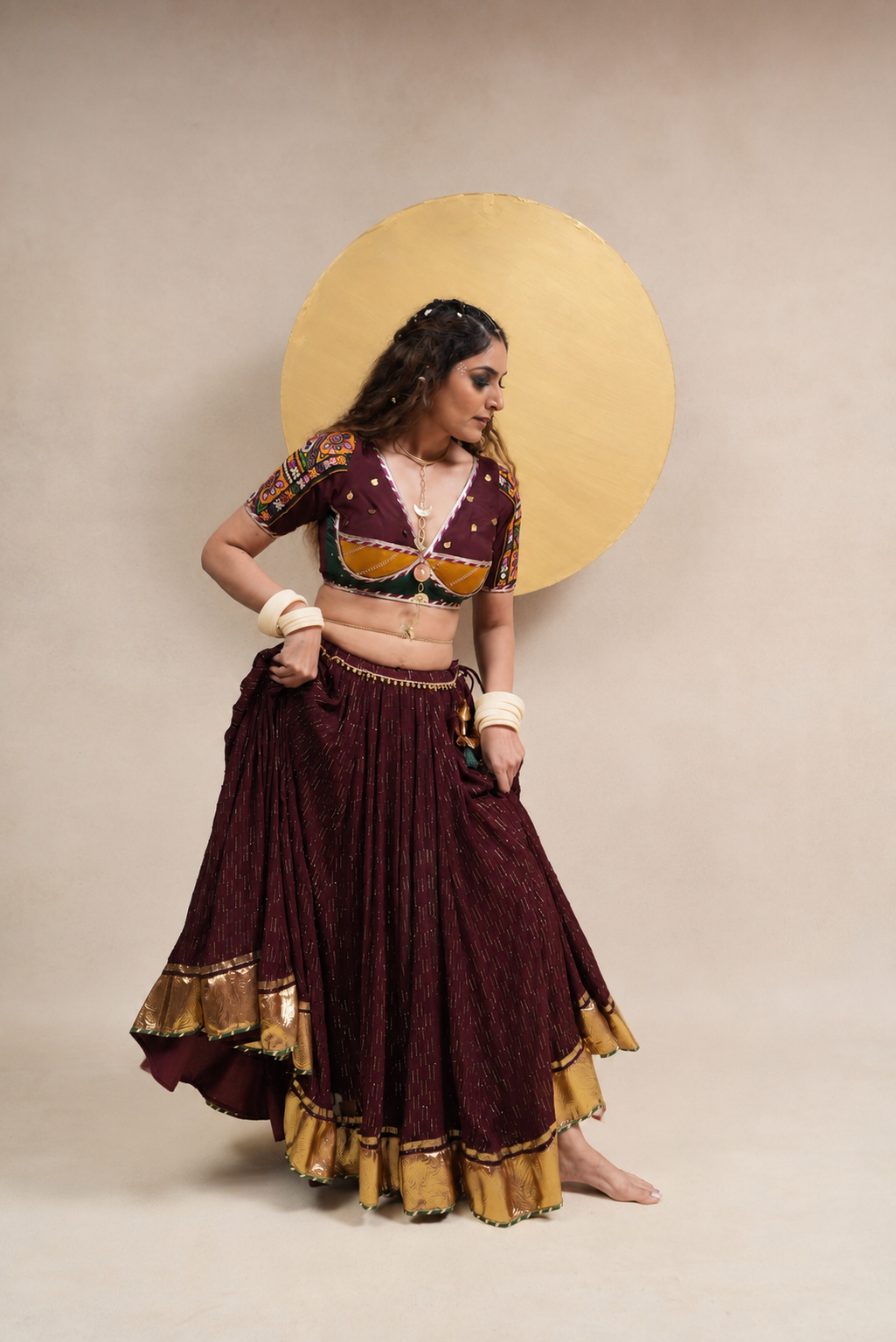 Brown Chaniya choli set