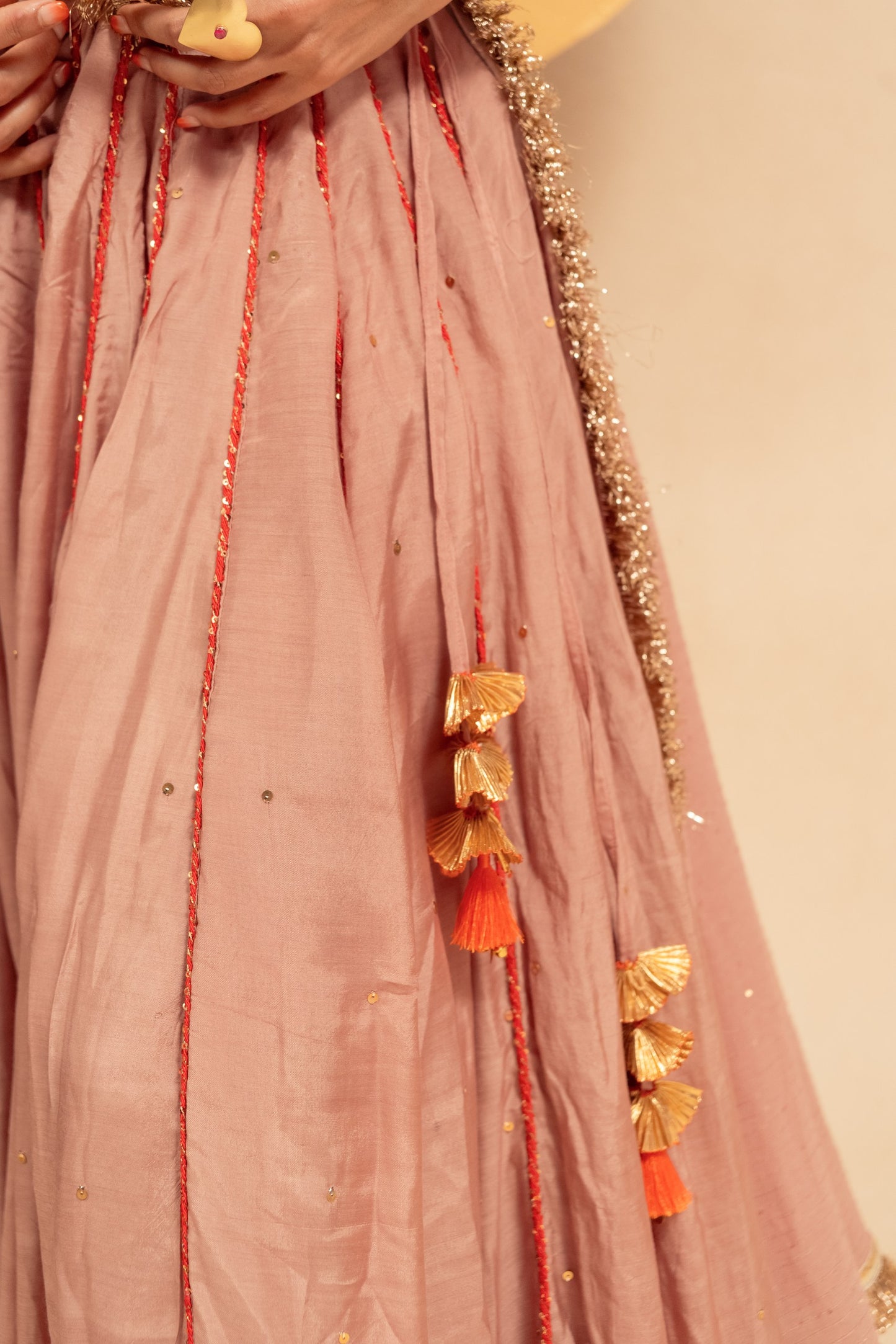 Peach orange Chaniya choli set