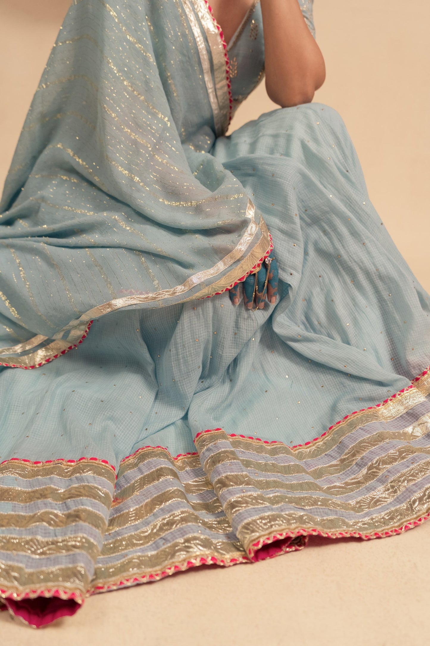 Sky blue Chaniya choli set