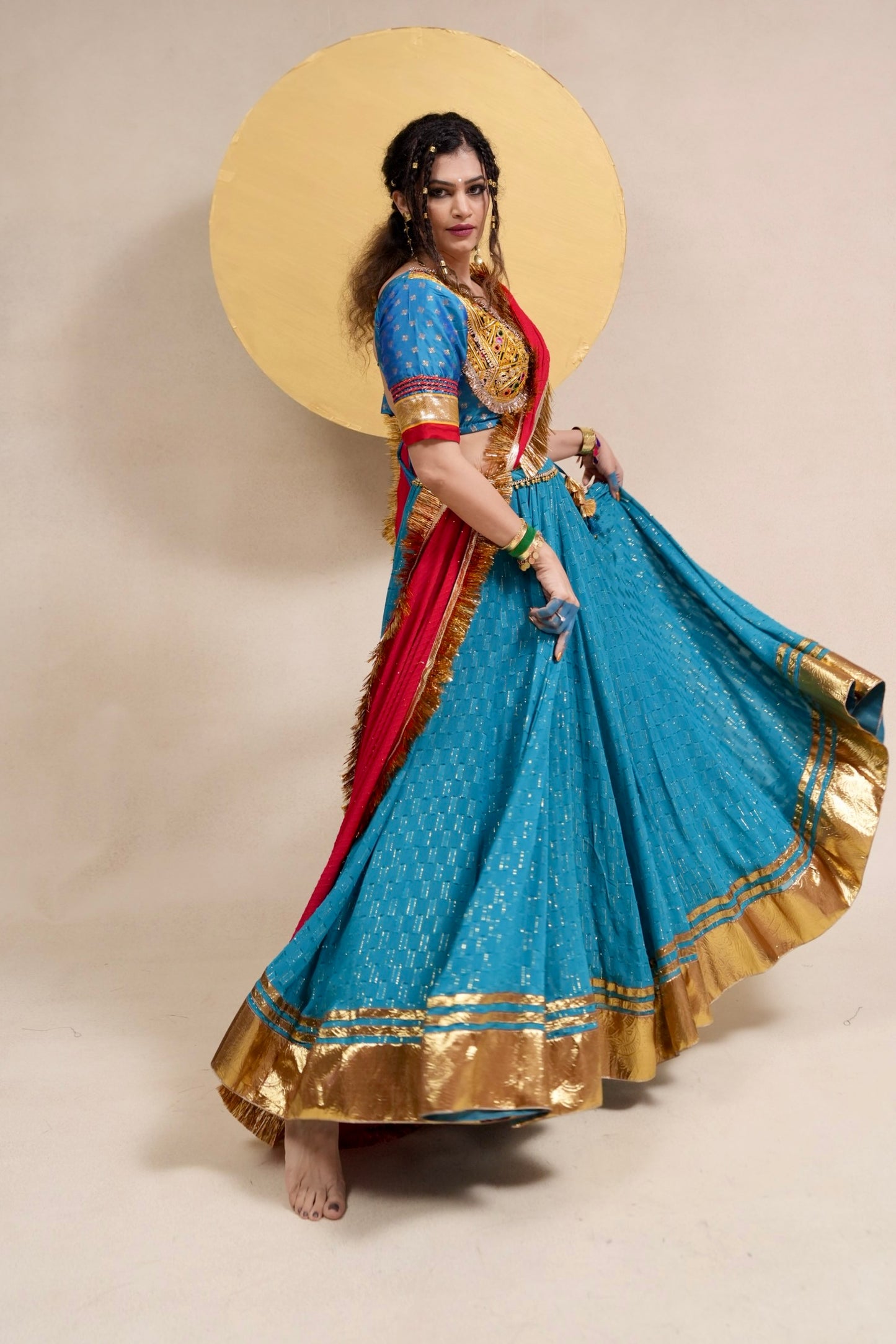 Rama blue Chaniya choli set