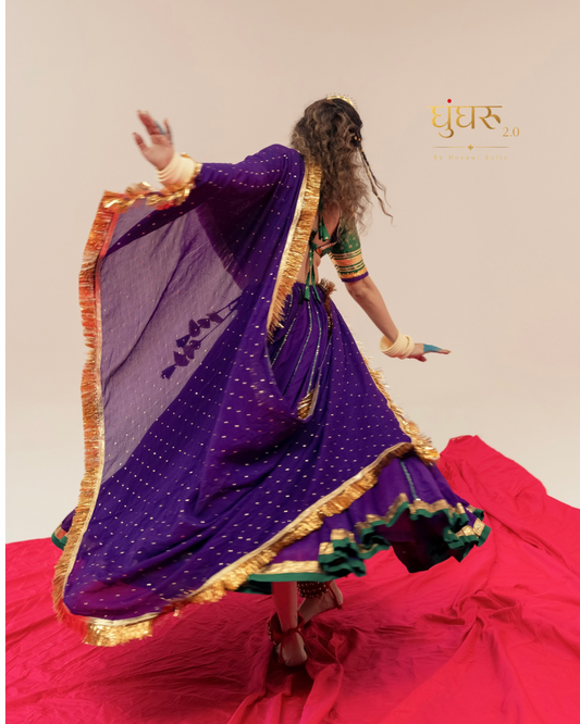 Purple green Chaniya choli set