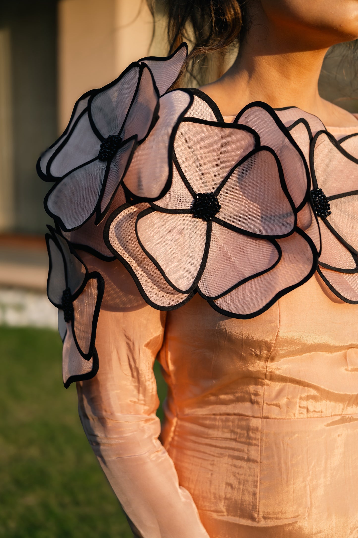 Blush Pink 3D Flower Dress