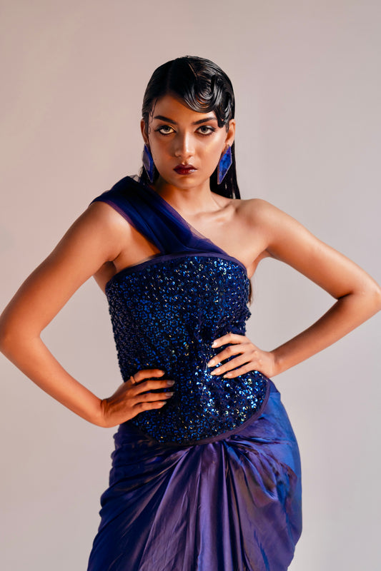 Electric Blue Corset Set