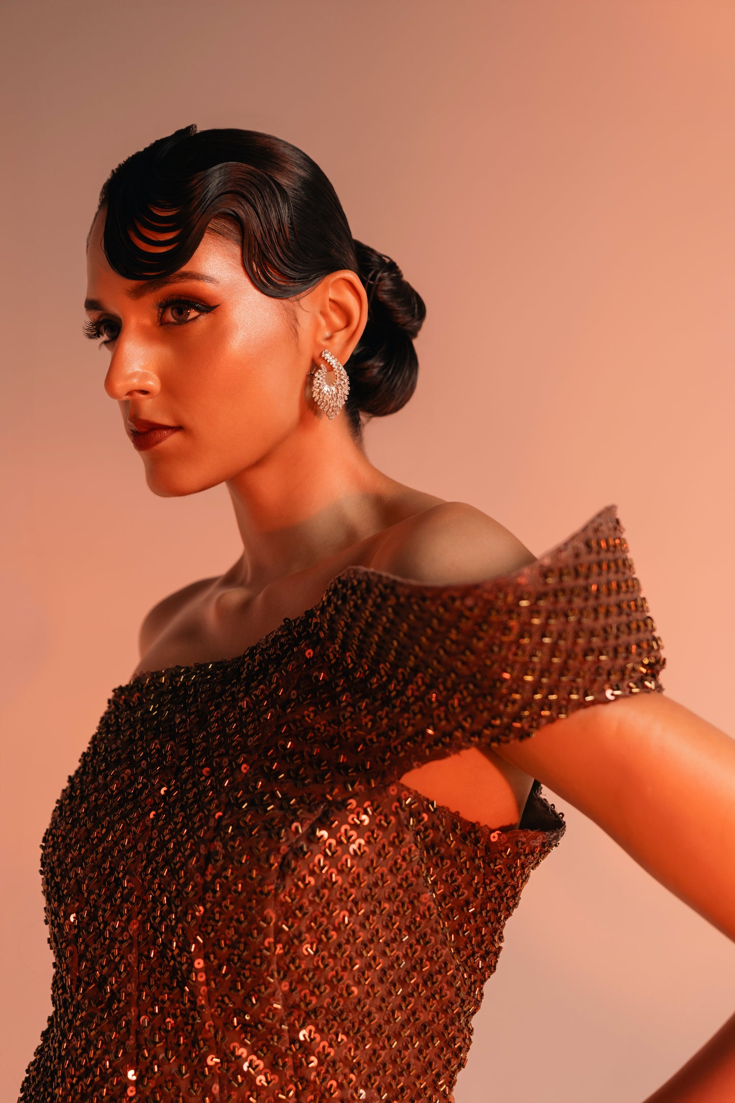 Brown Embellished Set