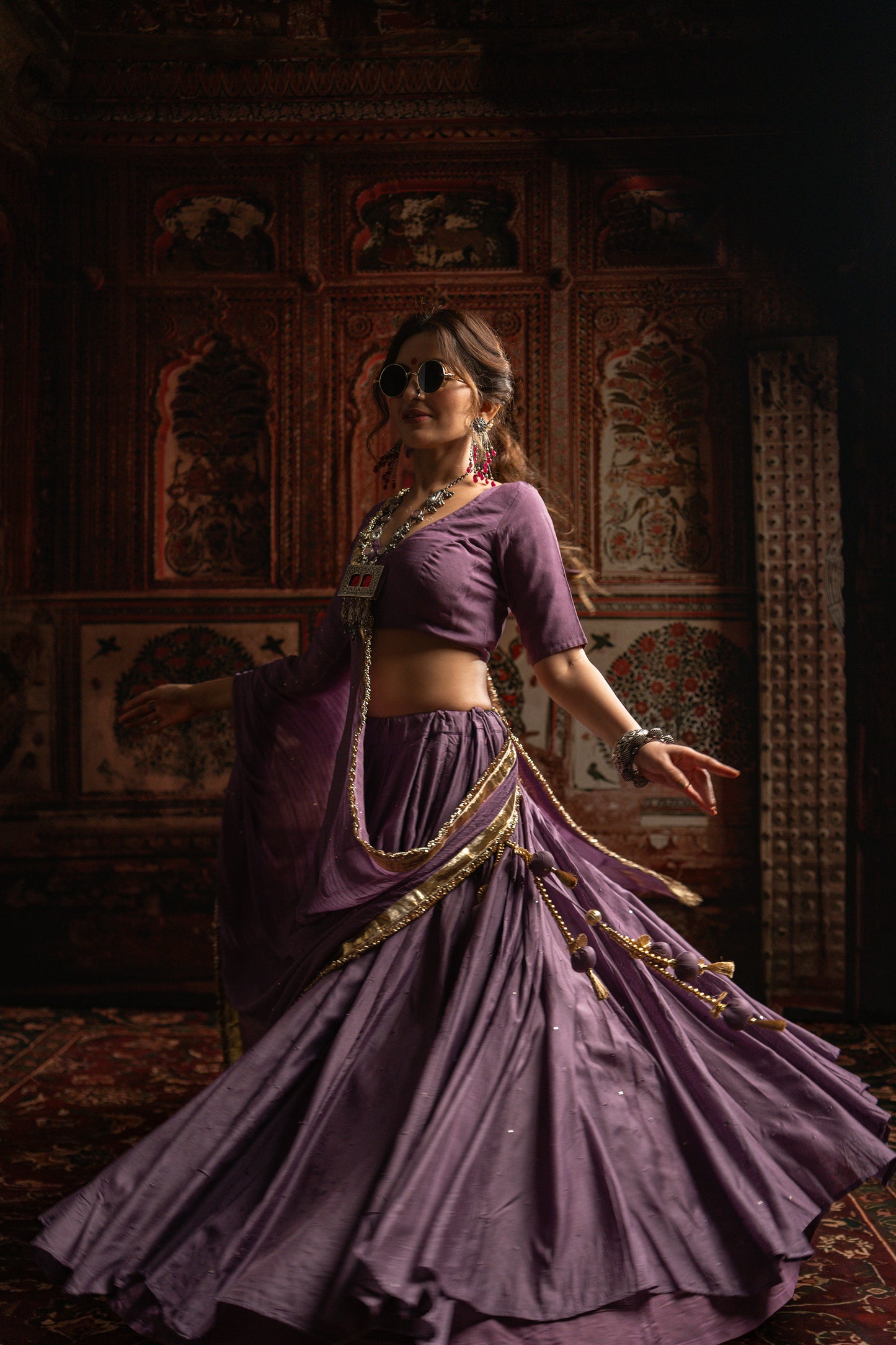 Pastle purple chaniya choli set