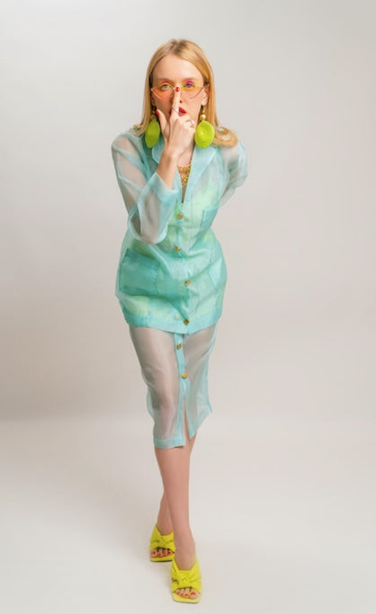 Blue organza coord set